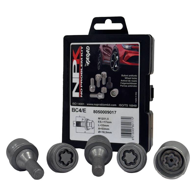 LOCK BOLTS KIT M12X1.5 X33 FLAT.BC4/E
